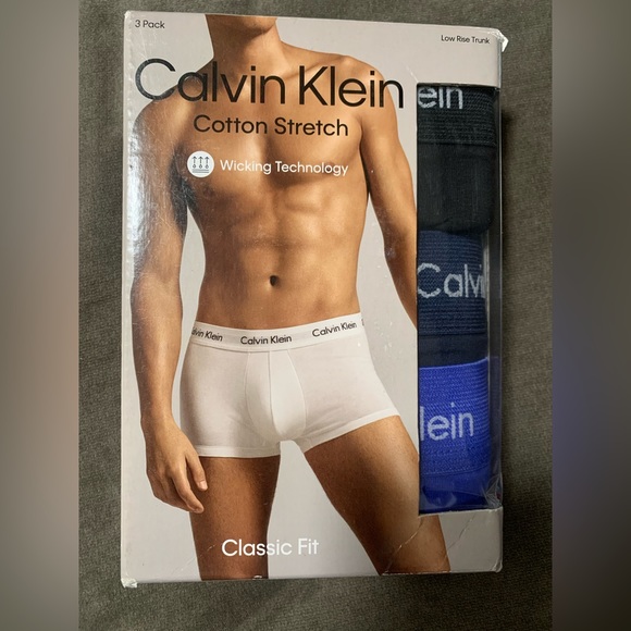 NEW Calvin Klein Underwear Cotton Stretch 3-Pack Low Rise trunks Size:XL - Picture 3 of 4